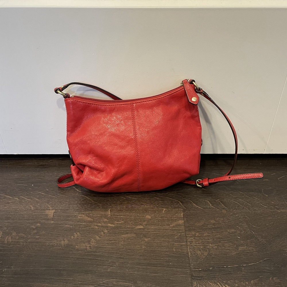 Coach Ashley Swingpack Leather Cherry Red Crossbody Bag 9” - Picture 2 of 7